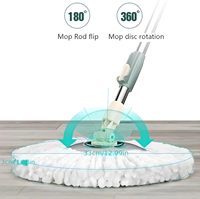 Juego de Cubos con Mopa Giratoria Plegable de Acero con Mango Telescópico, 2 Cabezales de Microfibra, Autoescurridor de Doble Accionamiento y Gran Capacidad