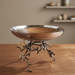 Cuenco de Metal de Lujo Árabe Hecho a Mano en Acero Inoxidable, Dorado y Plateado, para Servir Frutas Secas, Decoración para el Hogar en Ramadán y Eid - Product Image 3