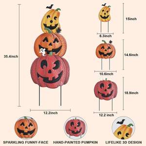 Letrero de Pared de Calabaza de Halloween de 36 Pulgadas Más Vendido, Decoración Metálica Pequeña para Exteriores, Jardín, Patio y Césped - Product Image 2