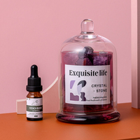 Ensemble diffuseur d'arôme en pierre de cristal d'huile essentielle de rose Mescente