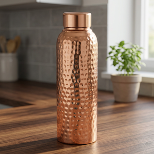 Botella de Agua Unisex Ecológica Ayurvédica de Cobre Martillado de 1000 ml, Ideal para Beber Directamente, Superventas - Product Image 3