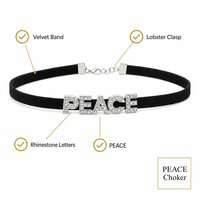 Collier ras du cou hip-hop personnalisé en velours et strass scintillants, unisexe, pour le quotidien, les fêtes et les rendez-vous – Vente chaude