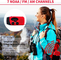 Dinamo tangan tenaga surya darurat 2000mAh senter Digital AM FM Radio portabel untuk darurat