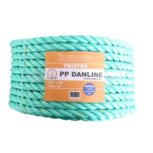 เชือก Danline Pp สีเขียวน้ำทะเล,เชือกโพรพิลีน3เกลียวสำหรับตกปลาทะเล