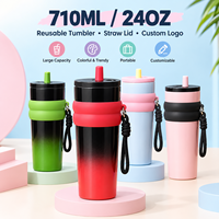 Gobelet isotherme en acier inoxydable 316 avec paille, grande capacité, pour voiture, café et voyage, personnalisable avec logo, idéal comme cadeau de Noël, vente en gros