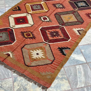 Tapis Kilim en laine jute fait main grand Dhurrie indien pour la maison salon chambre porte prière Camping Style tissé moderne - Product Image 1