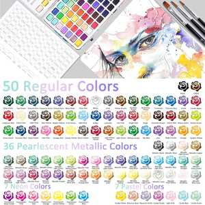 WingArt all'ingrosso 50/84/100 professionale solido educativo scuola arte acquerello colore <span class=keywords><strong>acquarelle</strong></span> Set di vernice per pittura dell'artista - Product Image 4