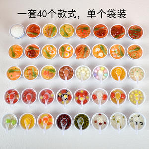 Jouets alimentaires simulés, bol en <span class=keywords><strong>porcelaine</strong></span> bleu et blanc de style chinois de 4 cm, modèle de nouilles, nouilles au bœuf, ramen, ensemble de jeu alimentaire - Product Image 5