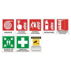 Panneau de signalisation de sécurité Ttake 250 x 310 mm, impression sérigraphique, alerte visuelle pour extincteur et utilisation en cas d'urgence - Product Image 1
