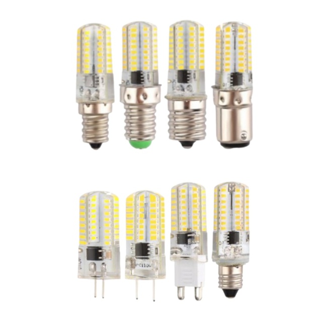 Led MINI Corn Silicone Lamp Base G4 G8 G9 GY6.35 E11 E12 E14 E17 BA15D 3W 64D 3014 110V 220V dimming Light Bulb Dimmable