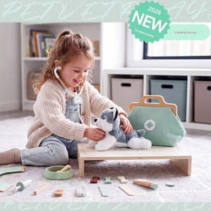 Jeu de rôle pour enfants, <span class=keywords><strong>jouet</strong></span> en bois, simulation de vétérinaire, ensemble d'outils médicaux pour animaux en bois, <span class=keywords><strong>jouet</strong></span> éducatif en bois pour enfants - Product Image 5