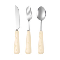Ensemble de couverts en acier inoxydable de luxe moderne avec manches en céramique, lavable au lave-vaisselle, réutilisable, durable, pour les occasions de mariage