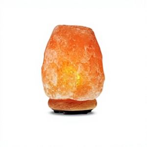 Lampe de sel de l'Himalaya naturelle sculptée de qualité supérieure avec fonction étanche pour la décoration de la maison et des fêtes, lumière de nuit rose - Product Image 1