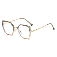 Lunettes de vue anti-lumière bleue à monture intégrale en métal, style œil de chat, tendance, vente chaude 2025 MS 91722, pour les étudiantes