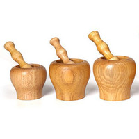 Oude Timmerman Snel Voedsel Maken Keuken Accessoires Gereedschap Natuurlijke Massief Hout Fruit Groente Knoflook Hakselsnijder