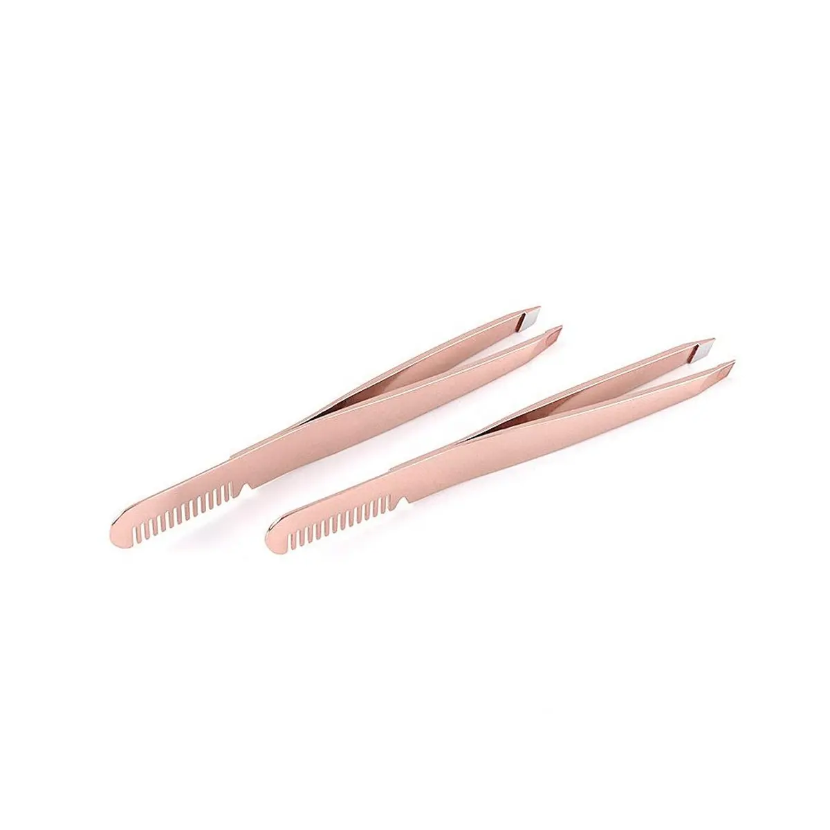 Tweezers Eyebrow | Tweezers Eyebrows Slanted | Eyebrow Tweezers With Comb Plasma Gold Eyelash Extension Tweezers