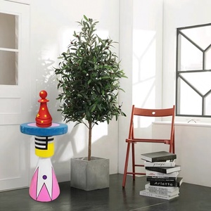 Nordic Modern Creative Design <strong>Coffee</strong> <strong>Table</strong> Geometric Cartoon Hand-painted Pattern Low <strong>Stool</strong> Children's Room Side <strong>Table</strong>