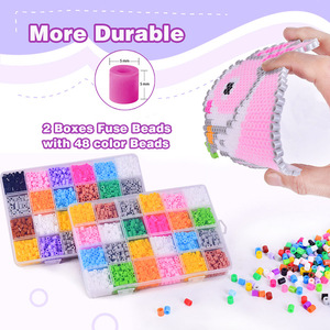 Perles Hama en EVA en gros, 48 couleurs, écologiques, unisexe, à repasser, DIY, perles Perler, jouets éducatifs JLT pour enfants de 5 à 7 ans - Product Image 4