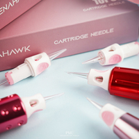 Aiguille de cartouche de tatouage pour microblading des sourcils et des lèvres Arenahawk rose, professionnelle, jetable, permanente, 100% stérilisée au gaz EO