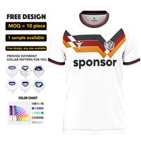 Camiseta de Fútbol Sublimada, Ropa Deportiva, Último Diseño OEM ODM, Camiseta de Fútbol para Hombre, Cuello Redondo, Ligera