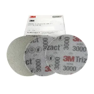 Foam Disc Back Flocking Sponge 3M 02087 Dry Grinding Sandpaper Car Paint Repair 3000 Mesh Grit 75MM 3Inch Abrasive