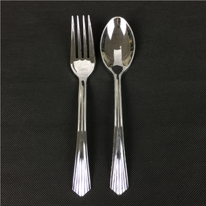 Tùy chỉnh các loại kích thước bộ đồ ăn bằng nhựa bạc và vàng muỗng - Product Image 2