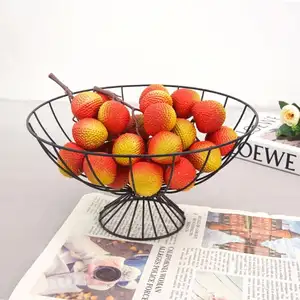 Round Black Custom Metal Wire Fruits Basket Dining Table Decor Made Made In India Wholesale and Suppliers