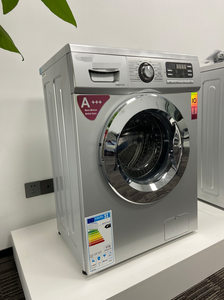 เครื่องซักผ้าฝาหน้าแบบอัตโนมัติ9กก., สายพานมอเตอร์อเนกประสงค์ลูกบิดโครเมี่ยมสแตนเลสตรงกลางเครื่องใช้ไฟฟ้าในบ้าน - Product Image 5