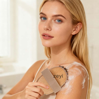 Brosse sèche en cuivre avec logo personnalisé Peigne pour le corps Épurateur ionique Manche en bois Outil de massage exfoliant Prise antidérapante Soins de la peau