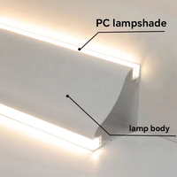 6000 Series LED Luminous Top Corner Line Lamp Angle d'angle intérieur à fente libre pour les plafonds de salon Plâtre exposé Métal