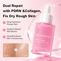Sérum Visage Liquide Hydratant Bio AESTHTANY à la Vitamine C et PDRN 30ml - Hydratant Léger Nourrissant Éclaircissant et Blanchissant