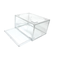 Boîte à chaussures moderne transparente en plastique avec ouverture latérale magnétique, empilable et portable, organisateur de rangement pour chaussures