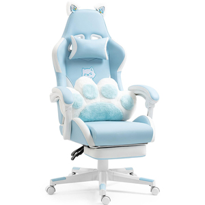 Silla Gamer Kitty Rosa Hello's de Cuero Rosa y Blanco para Oficina en Casa para Mujer y Chica, Silla de Juego con Diseño de Gato con Almohada Lumbar y Reposapiés - Product Image 2
