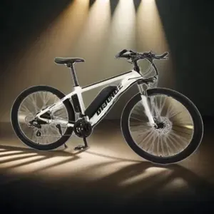 Bicicleta de montanha chinesa de aço carbono alto de 27 polegadas híbrida elétrica com motor de cubo traseiro de 36V250W/350W e bateria de lítio