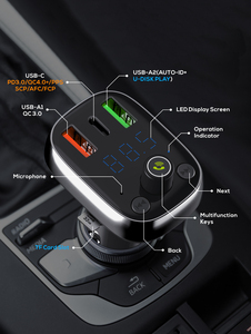 Chargeur de voiture rapide triple USB LDNIO C704Q, vente en gros, émetteur FM portable, chargeur rapide PD/QC 4.0+/AUTO-ID, total 36 <span class=keywords><strong>W</strong></span> - Product Image 2