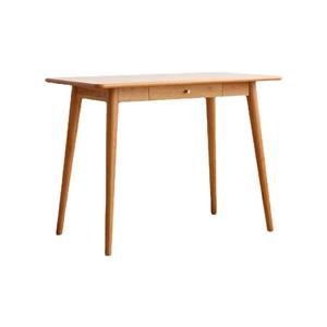 Escritorio de Madera Maciza Estilo Nórdico, Madera de Cerezo y Roble Blanco, 900x500x750mm, con Cajón, Escritorio para Estudio/Computadora - Product Image 5