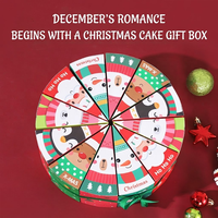 Boîte à gâteau triangulaire personnalisée imprimée de dessins animés pour Noël, emballage plat, boîte à dragées de Noël sur mesure pour les fêtes