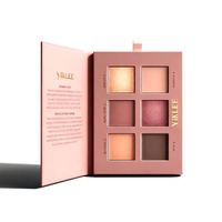 Palette de fards à paupières en papier en forme de livre personnalisée, 7 fards carrés avec miroir et aimant, emballage écologique vide, palette rechargeable, étui à maquillage