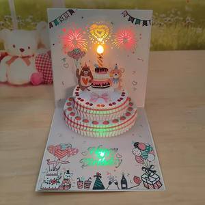 Feux d'artifice mignon dessin animé gâteau d'anniversaire lumières rougeoyantes musique Bloom 3D Pop up <span class=keywords><strong>carte</strong></span> <span class=keywords><strong>de</strong></span> voeux vrai chant cadeau d'anniversaire <span class=keywords><strong>carte</strong></span> <span class=keywords><strong>de</strong></span> bénédiction - Product Image 6