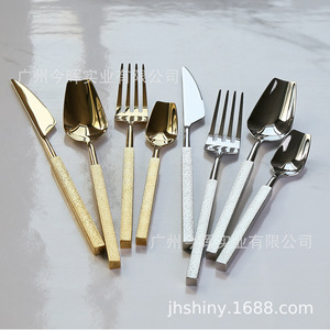 Juego de Cubiertos de Acero Inoxidable Shiny Jh 304, Cuchillo, Tenedor y Cuchara, Estilo Occidental, Uso Doméstico, Acabado Pulido Espejo de Lujo - Product Image 4