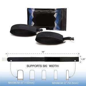 Sangle de fixation de ski portable noire à double couture, technologie de traction en fibre, taille compacte pour planche de ski - Product Image 4