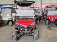 Nouvelle conception de voiturette de golf électrique chinoise 4 places, économique, avec batterie 72V 200A 150A 120A 100A, 7.5Kw, surélevée