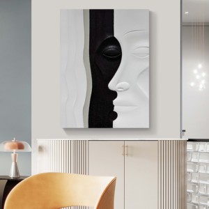 Pintura Decorativa Abstracta de Alta Calidad Estilo Nórdico, Tallado en Madera Moderno y Simple, Cuadros Colgantes para Decoración de Paredes de Hotel - Product Image 2