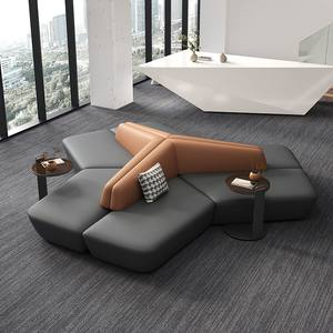 Ensemble de canapés modulaires Alien pour hall d'hôtel et réception d'entreprise, finition en cuir durable - Product Image 3