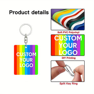 Benutzer definierte UV-Druck PVC Schlüssel anhänger Quadrat Gummi Tags Logo Illustration unterstützt für Veranstaltungen Promos Creative Merchs Factory Direct - Product Image 2