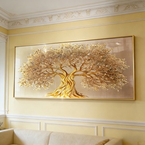 Venta al por Mayor de Arte Mural Personalizado, Nuevo Cuadro de Porcelana con Paisaje de Árboles Indios, Decoración de Pared 3D para Sala de Estar con Luces LED - Product Image 6