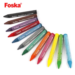 Foska gute Qualität bunte Dreieck-Wachs-Stifte individuelle Stifte für Kinder Kids-Stifte Farbige Farbe Kinder Stationär Kunst-Set
