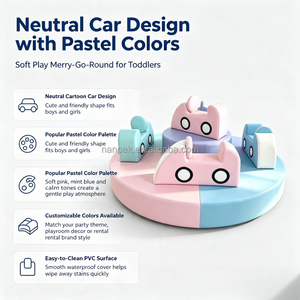 Manège Rotatif Voiture Pastel Douce, Carrousel pour Tout-Petits, Idéal pour Café Ludique et Location d'Équipements de Fête - Product Image 5