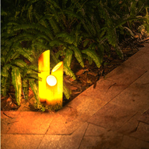 Lampes de jardin en bambou artificiel, résine LED, éclairage extérieur pour paysage, jardin, villa, parc, cour - Product Image 2
