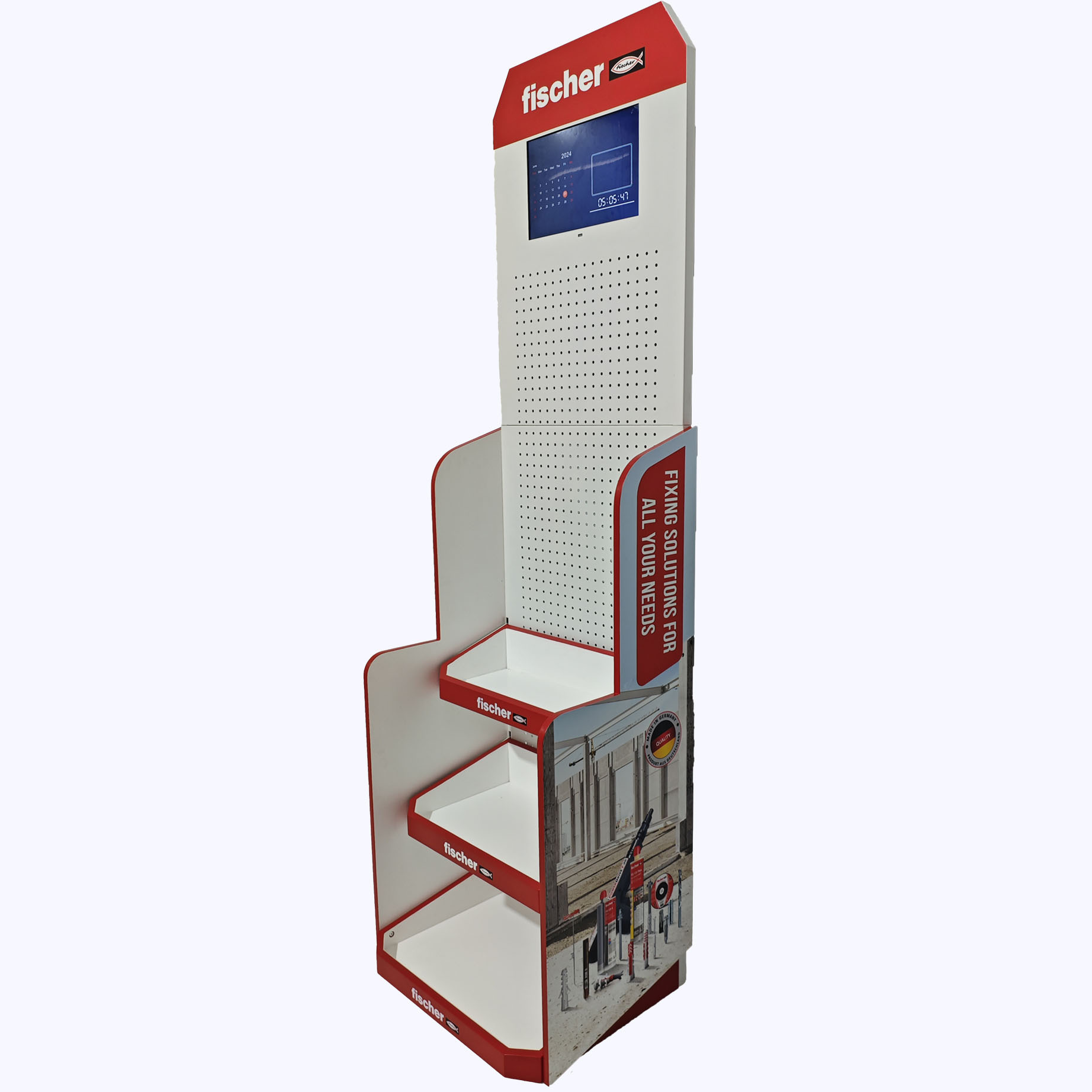 Floor-standing Three-layer Combined Hook Screen Perforated Board Display Racks Tool Display Stands Retail Stores Metal — view 6